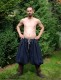 Short Rus Viking trousers from dark blue linen - XL size