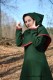 Set - green woolen dress decorated with embroidery, tablet braid and hood for a Viking lady