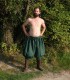 Short Rus Viking trousers from linen - dark green