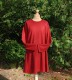Simple woolen tunic - dark red