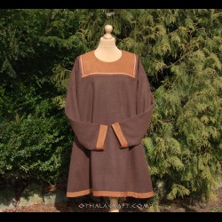 Brown woolen tunic with braid, Viking, early medieval