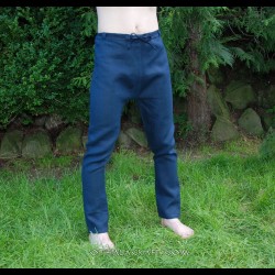 Linen Thorsberg trousers – dark blue