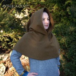Woolen hood from Hedeby - olive green