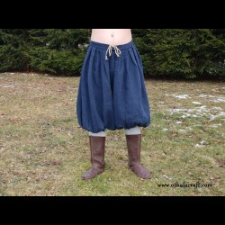 Short Viking trousers from linen- dark blue