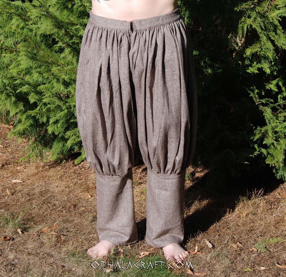 Rus Viking trousers from light brown wool - OthalaCraft