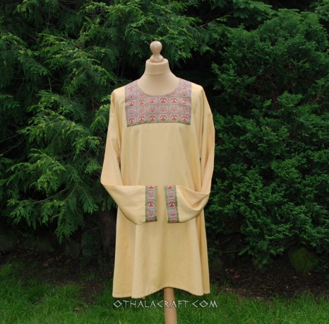 Byzantine tunic- woolen tunic with brocaded silk
